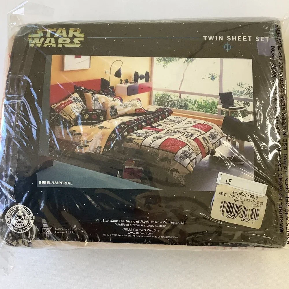 Star Wars VTG 1998 Rebel/Imperial Twin Sheet Set
